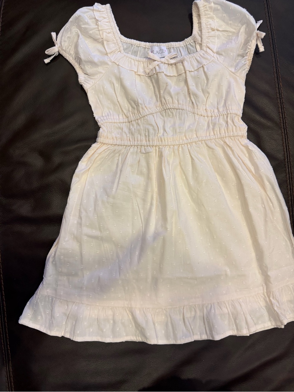The Children's Place White Eyelet Smocked Casual Dress